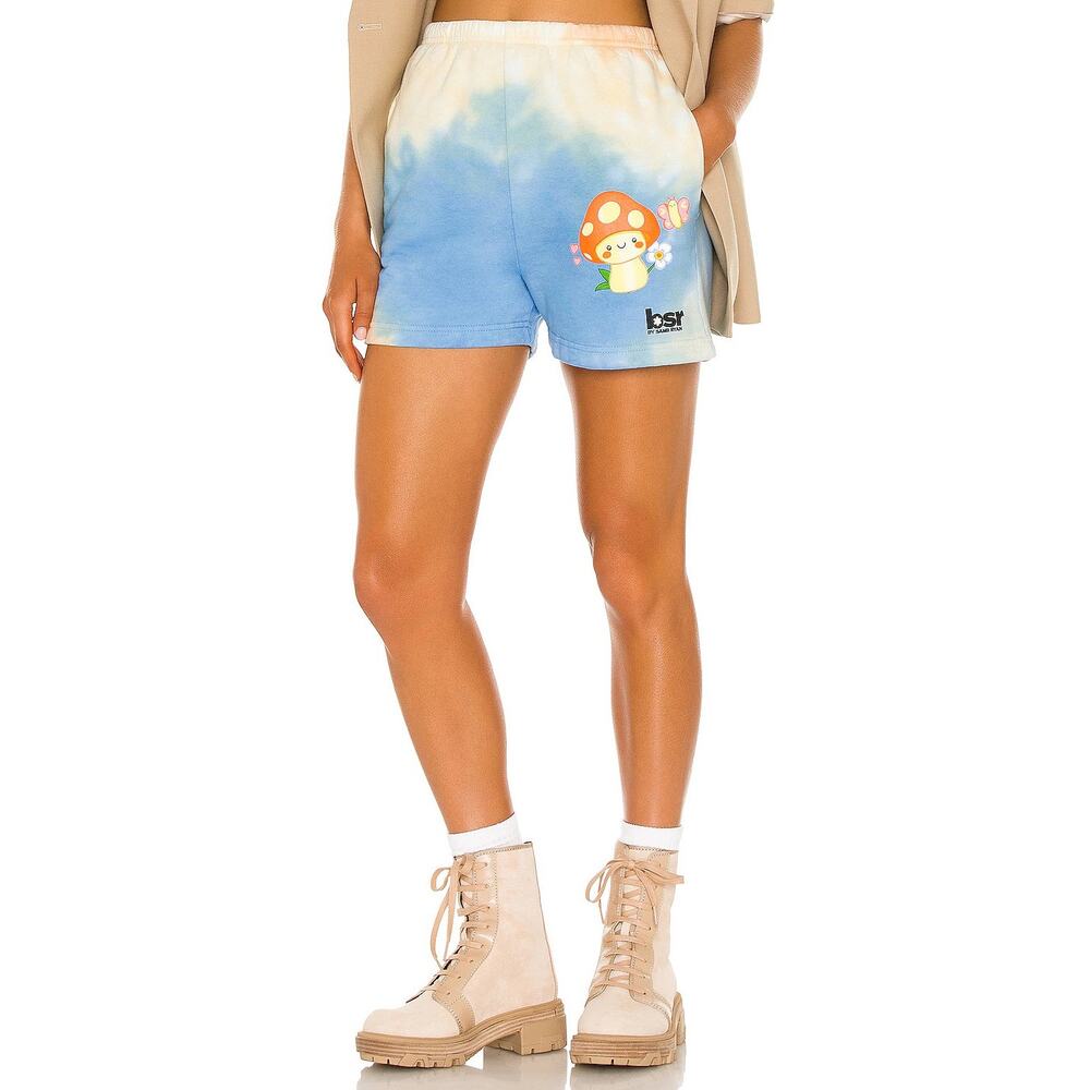 New BSR by Samii Ryan mushroom Feelin Good blue tie dye lounge shorts Size Small